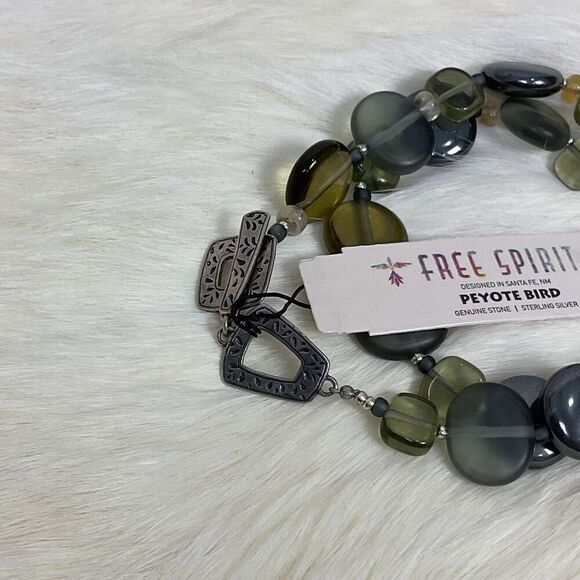 NWT Free Spirit Peyote Bird Necklace Sterling Silver Genuine Stones Sea Glass - Picture 6 of 7